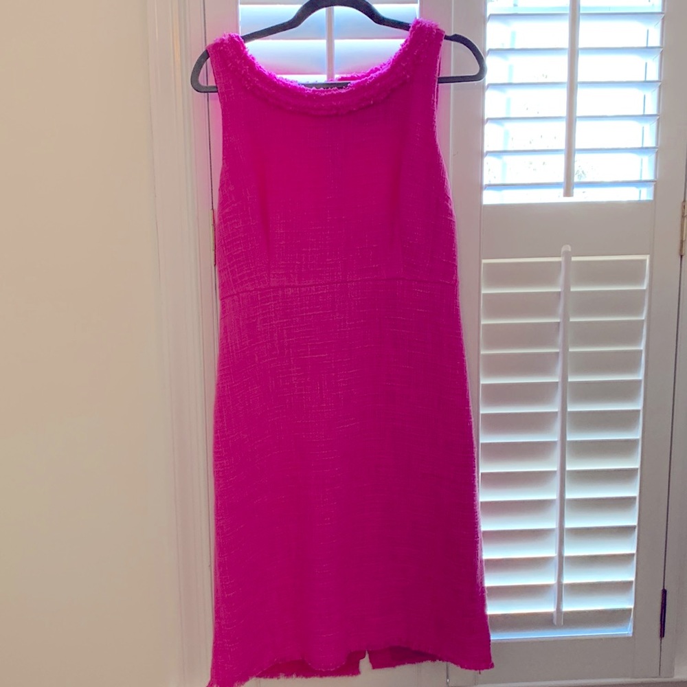 J.Crew hot pink tweed size 8 shift dress